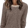 WIHOLL Long Sleeve Shirts for Women Lightweight Sweaters Fall Outfits 2025 Color Block Winter Clothing Dressy Casual Soft
